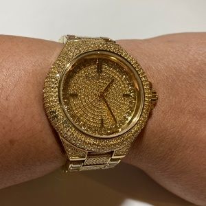 Gold Pave MK Watch